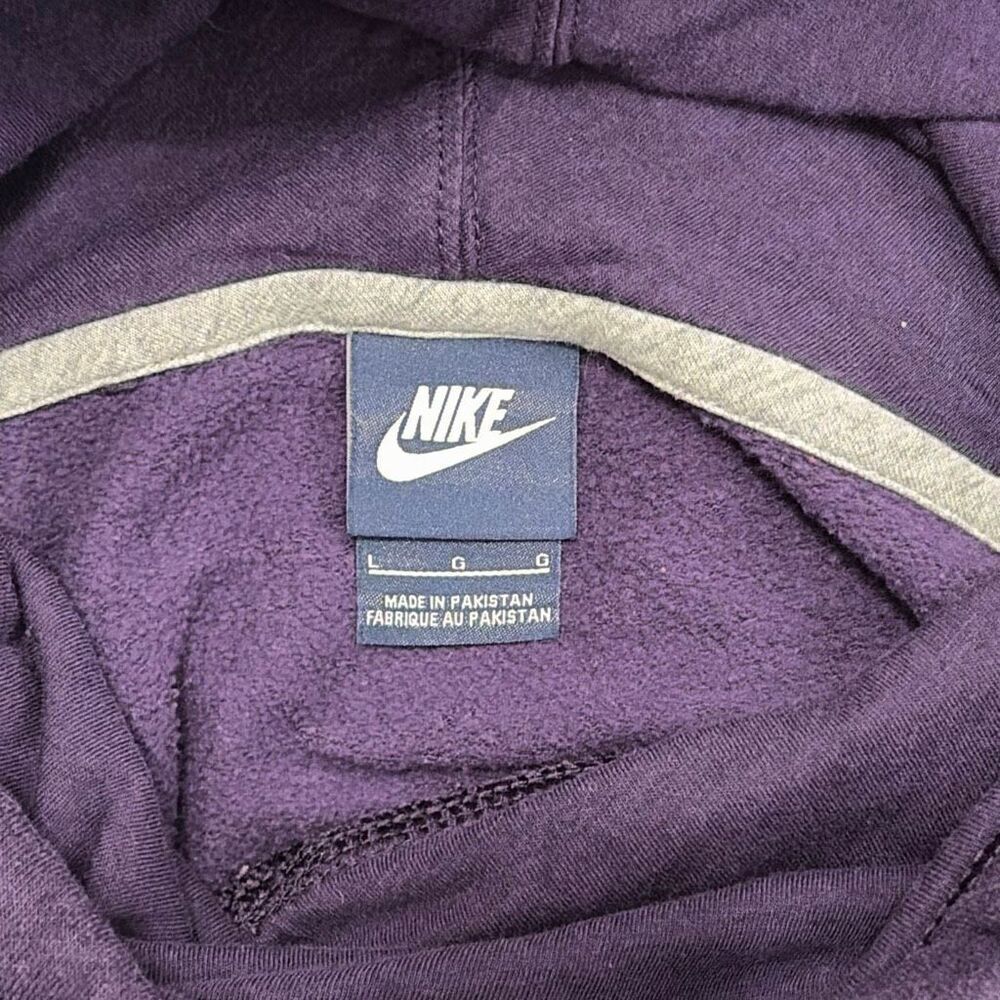 Nike Purple Fleece Cowl Neck Hoodie Large Copper Swoosh Pullover Sweatshirt - Picture 5 of 7